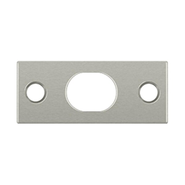 Dendesigns Brass Strike Plate for 12 in. Flush Bolt, Brushed Nickel DE2667506 - main